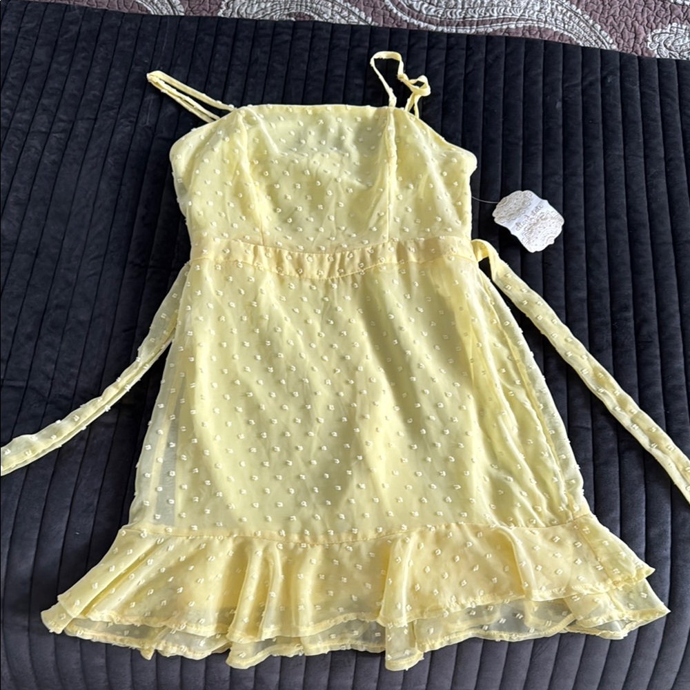 Altar'd State Yellow Ruffled Tiered Babydoll Dress